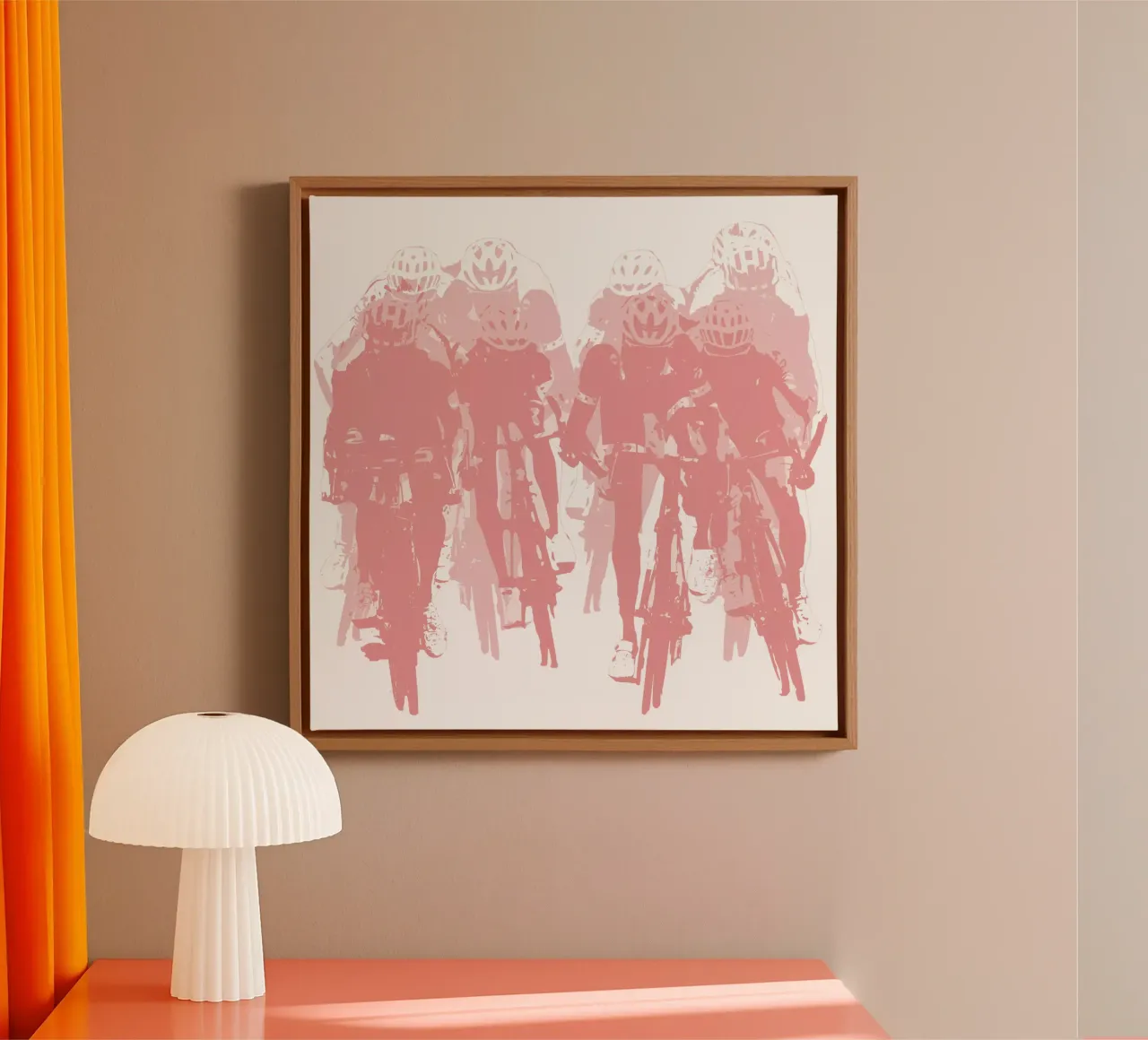 Ciclismo rosa tela con Cornice a cassetta da LaylaOzFun