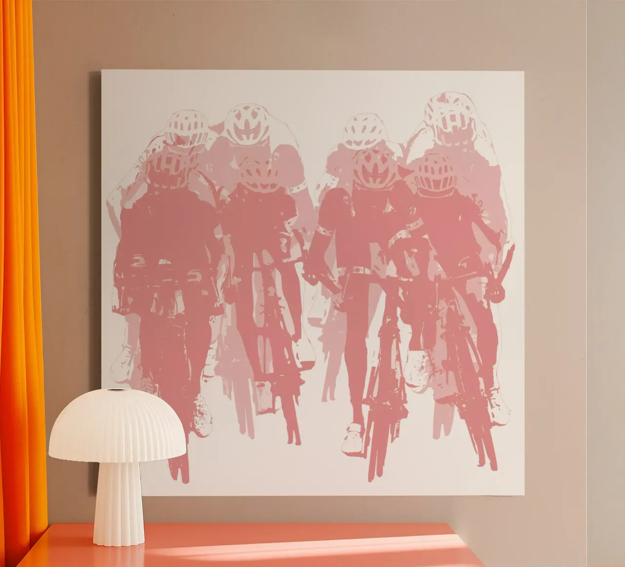 Ciclismo rosa tela con Cornice a cassetta da LaylaOzFun
