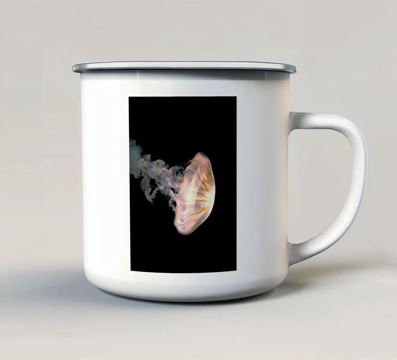 jellyfish in night tazza in smalto da feny