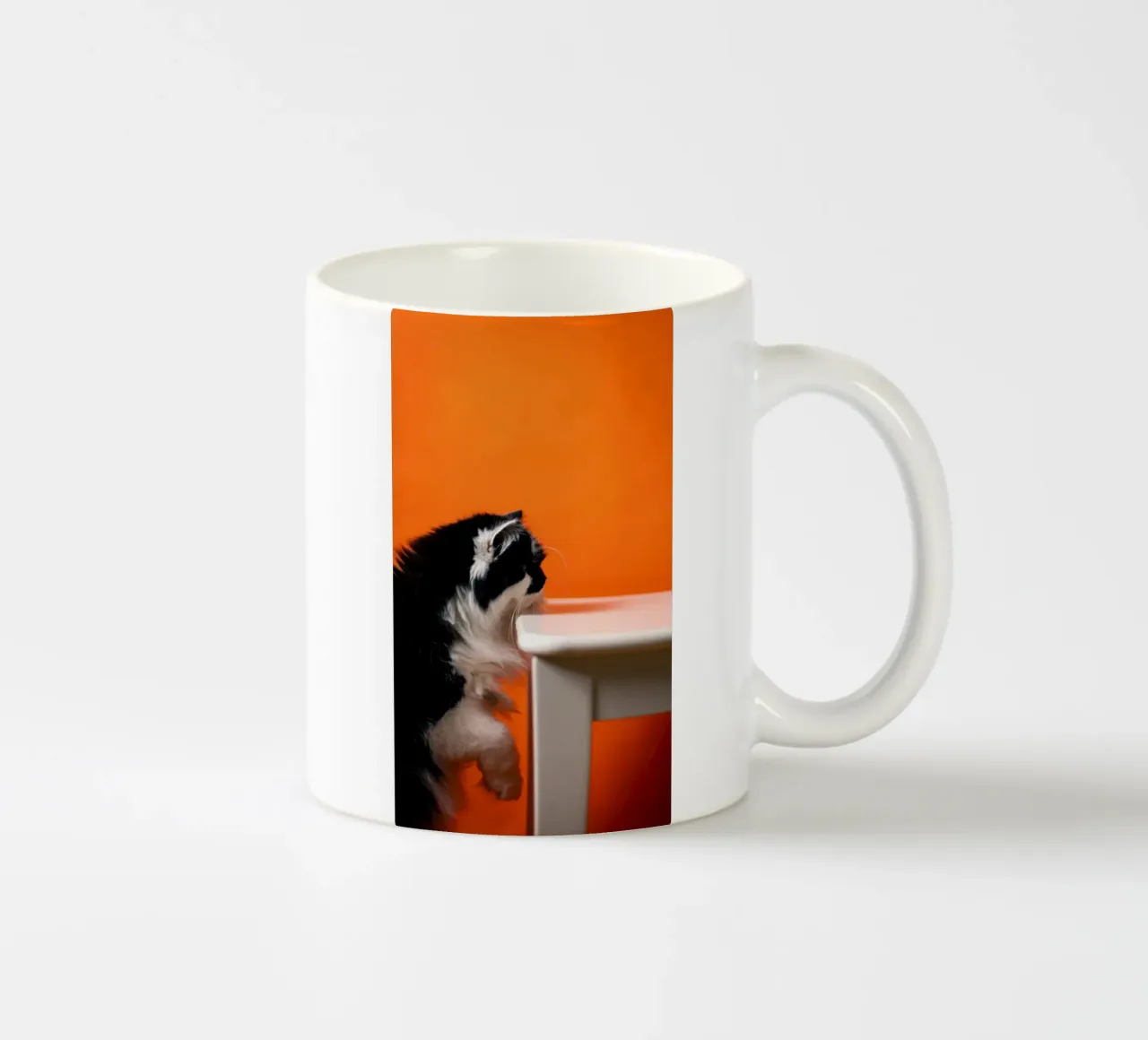cat table in orange shade tazza in ceramica da feny