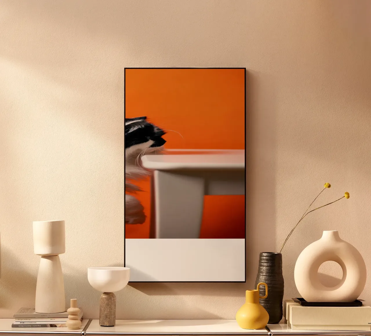 cat table in orange shade pannello forex da feny