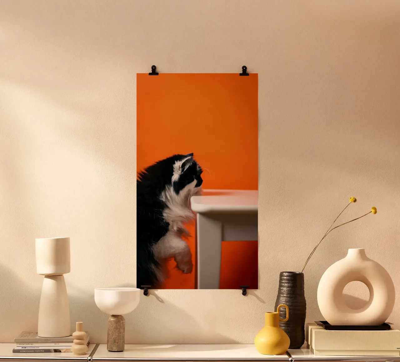 cat table in orange shade carta hahnemühle da feny