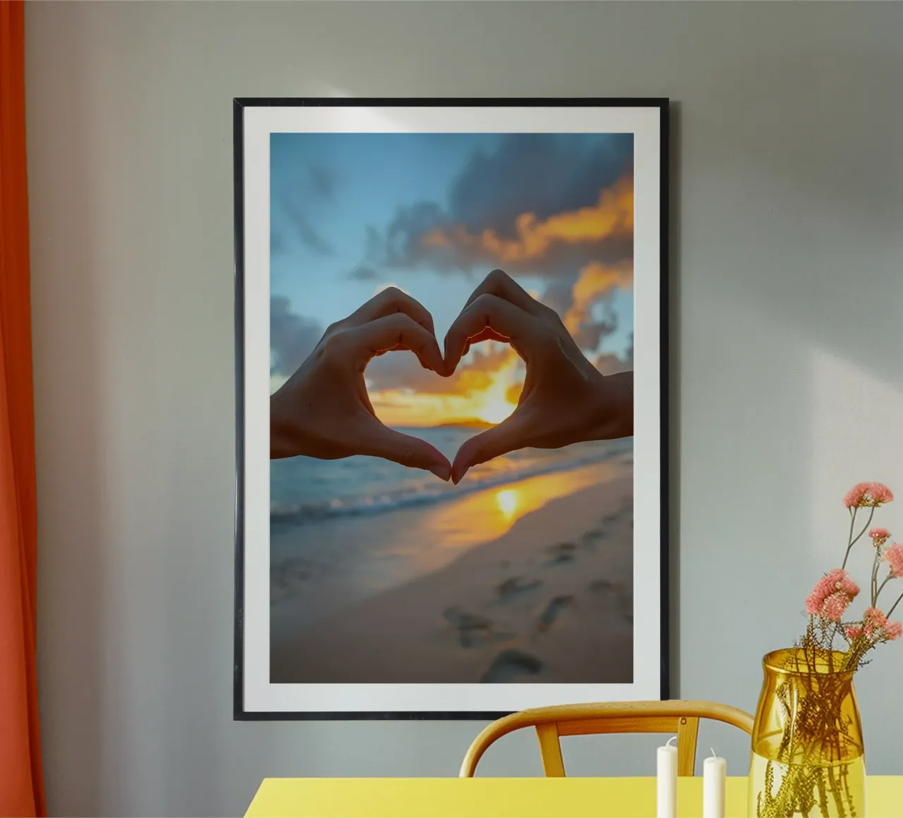 Amore costiero poster con telaio in legno da M-Ulrich-Digital Art