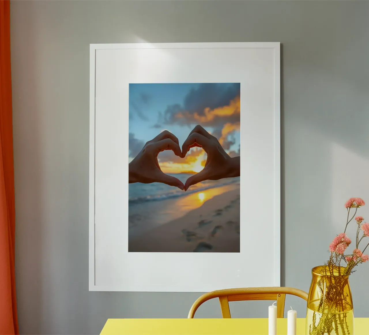 Amore costiero poster con telaio in legno da M-Ulrich-Digital Art