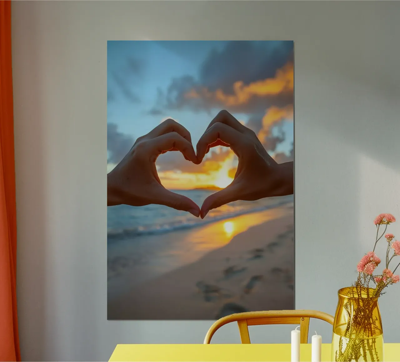 Amore costiero poster con telaio in legno da M-Ulrich-Digital Art