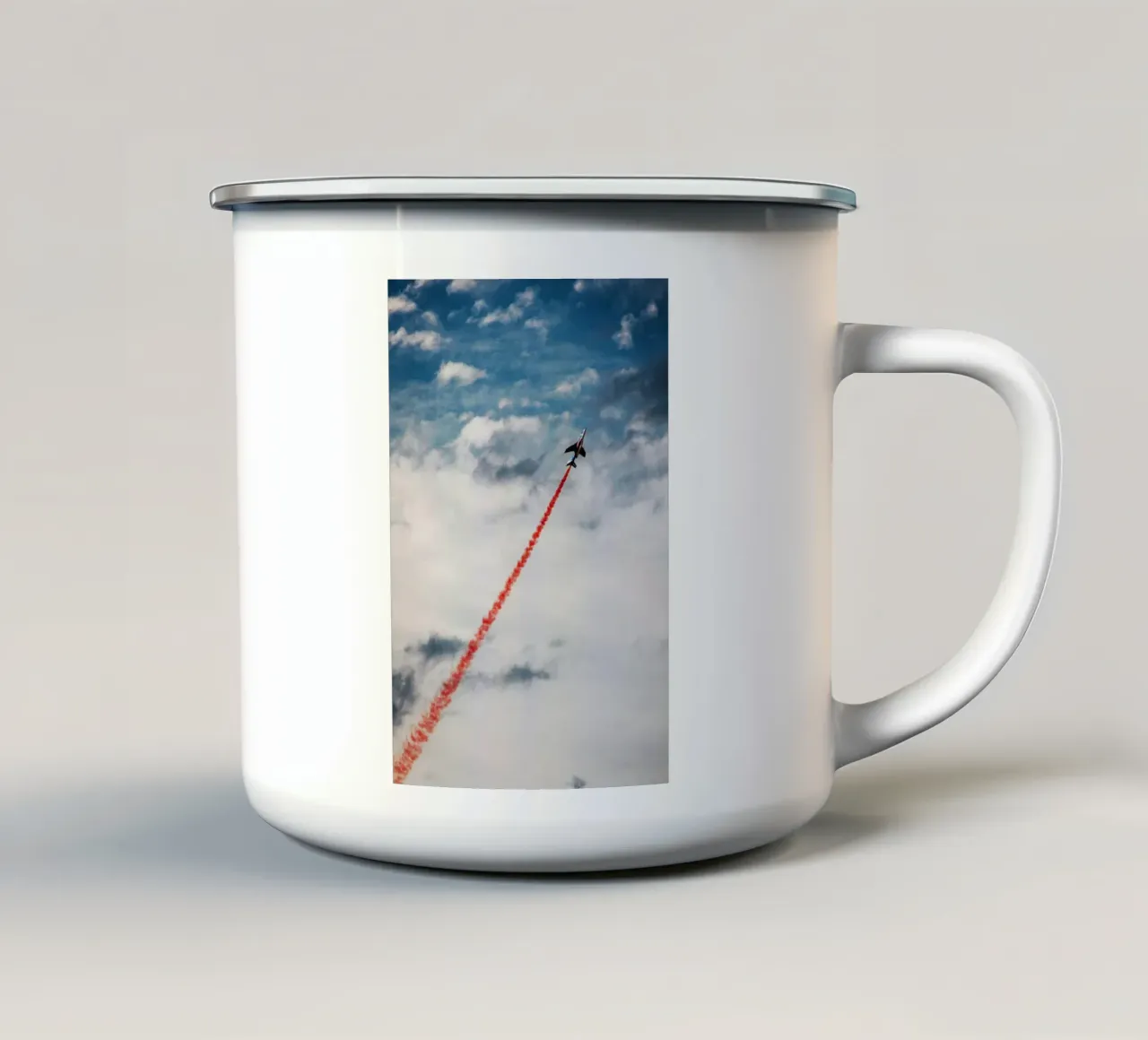 plane smoke red tazza in smalto da feny