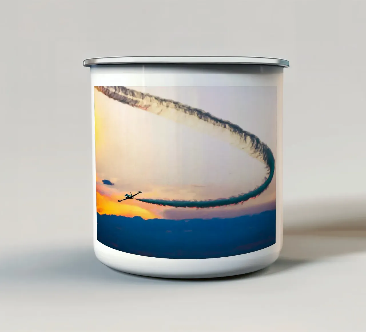 curve smoke plane tazza in smalto da feny