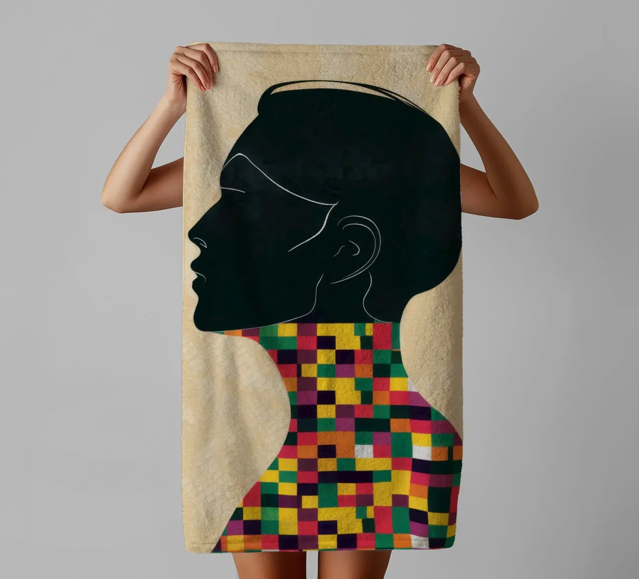 Checkered Identity Shadow towel by Katarsis Mann
