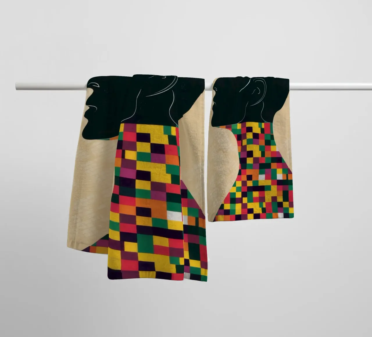 Checkered Identity Shadow towel by Katarsis Mann