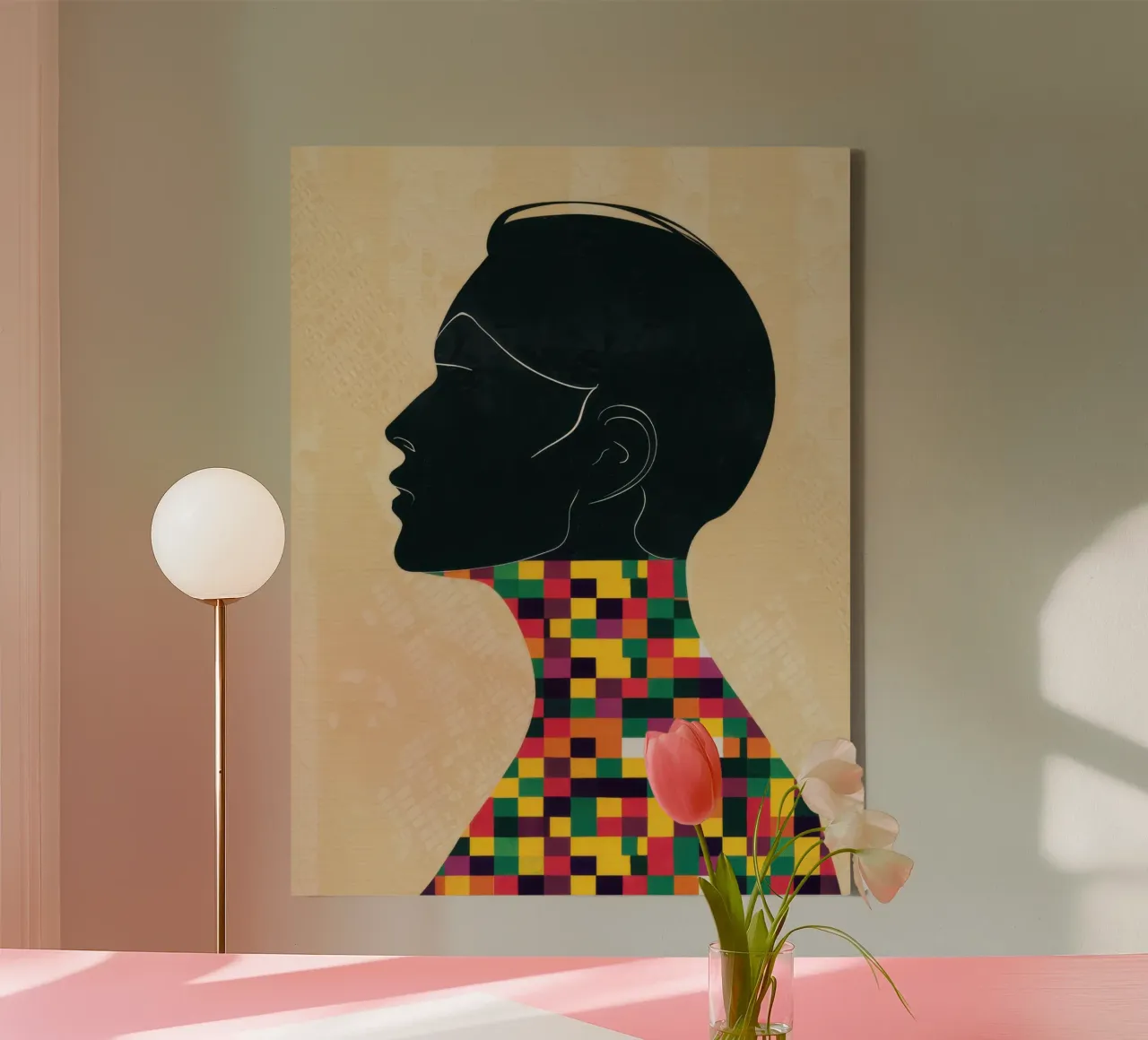 Checkered Identity Shadow canvas by Katarsis Mann