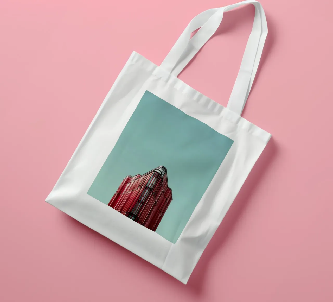 red tower triangle borsa in juta da feny