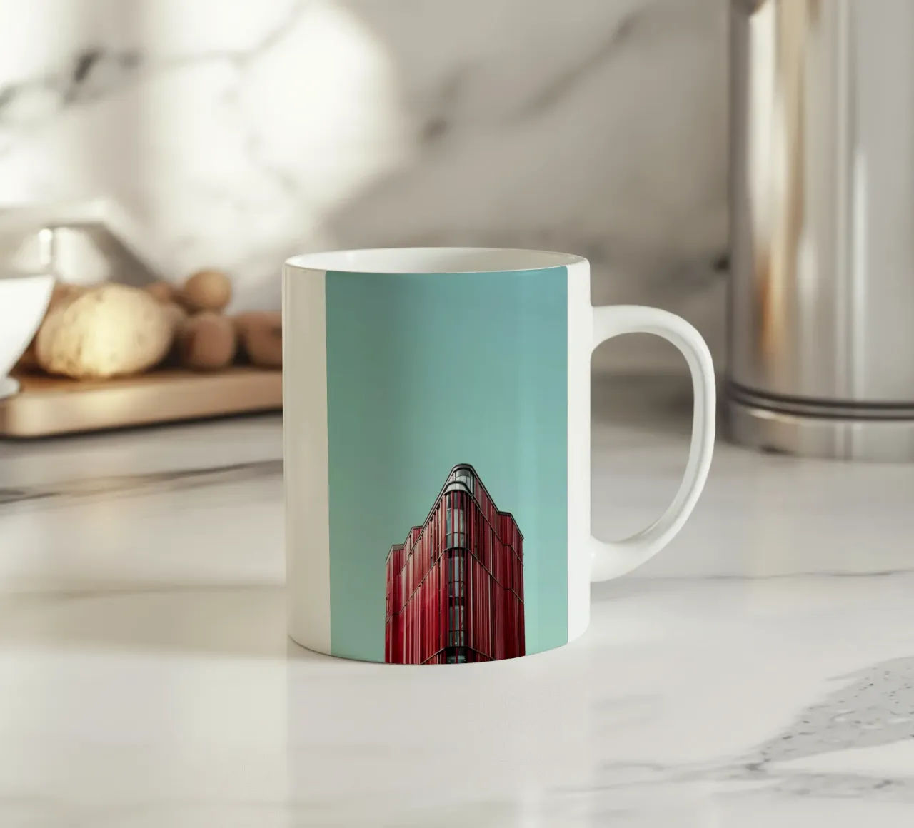 red tower triangle tazza in ceramica da feny