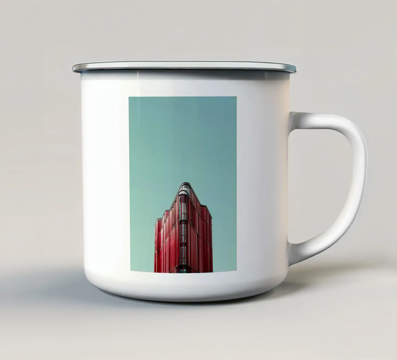 red tower triangle tazza in smalto da feny