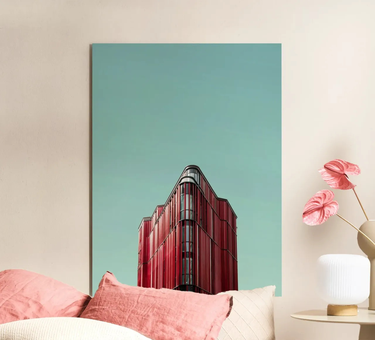 red tower triangle alluminio dibond da feny