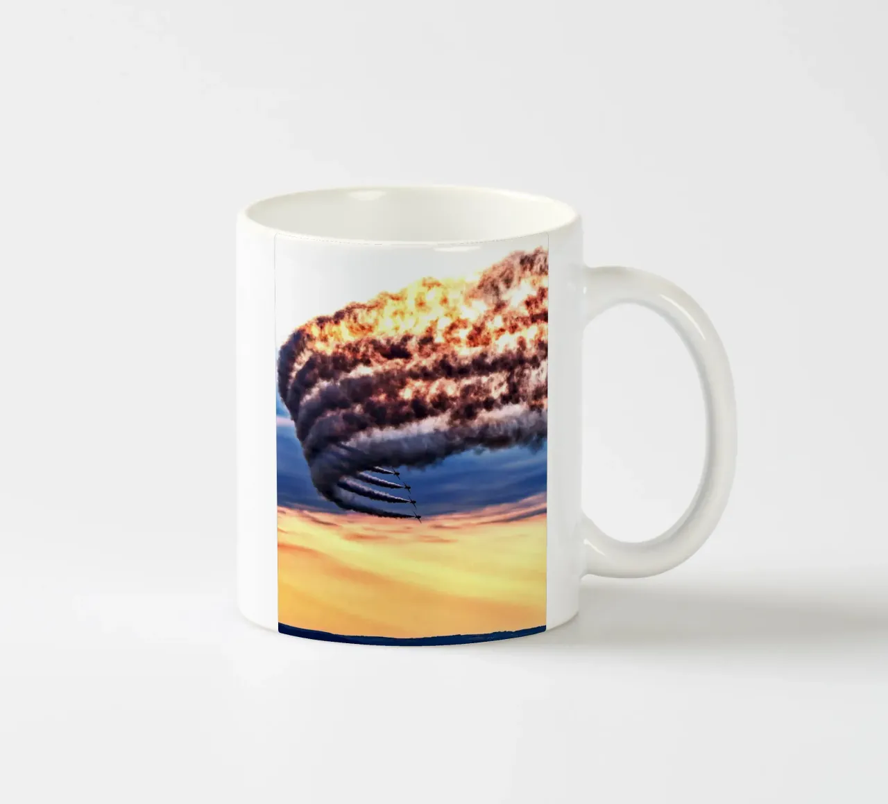 smoke plane on sky tazza in ceramica da feny