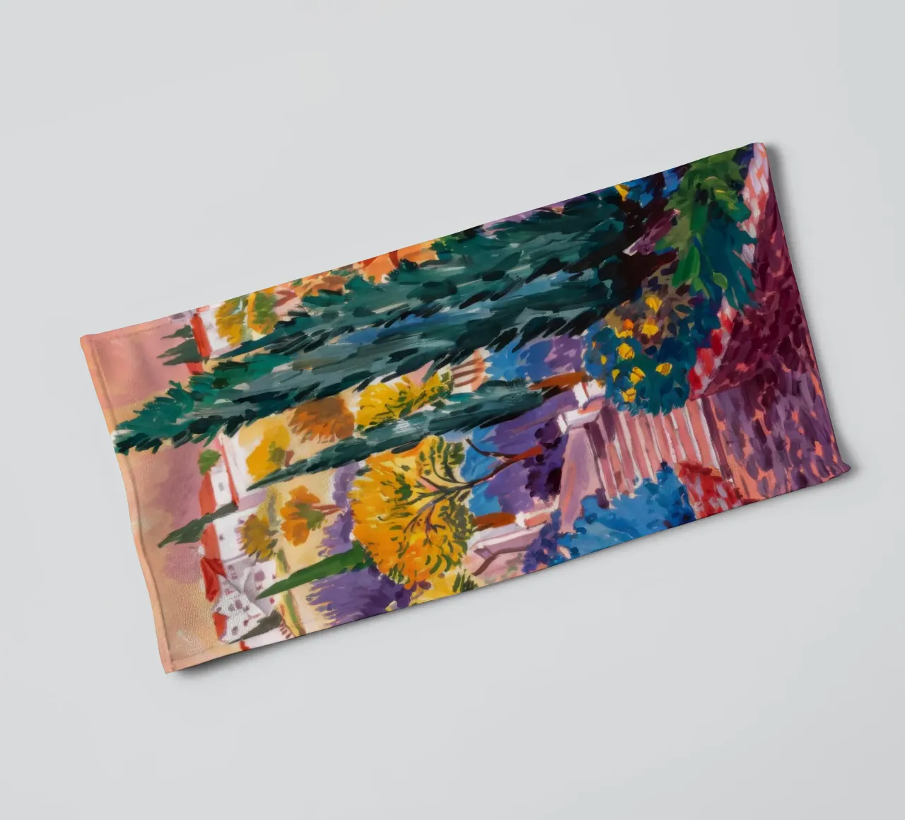 Chromatic Coastal Path towel by Angkasa Mist