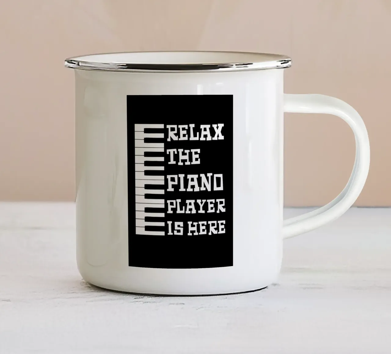 Piano Player Quote tazza in smalto da VintageShop