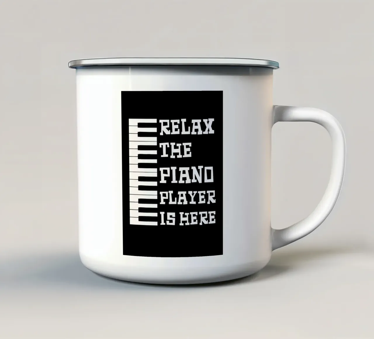 Piano Player Quote tazza in smalto da VintageShop