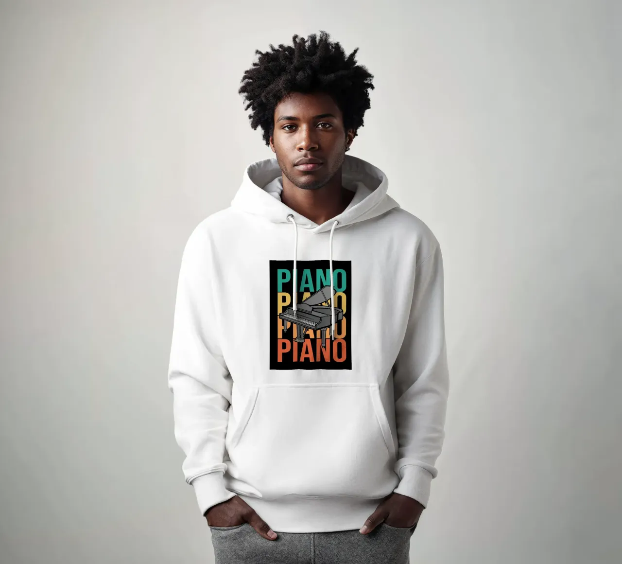 Retro Grand Piano Player felpa con cappuccio da VintageShop