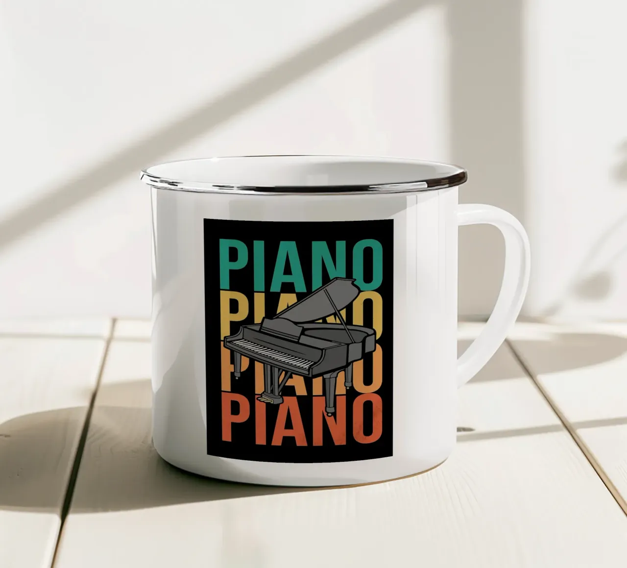 Retro Grand Piano Player tazza in smalto da VintageShop