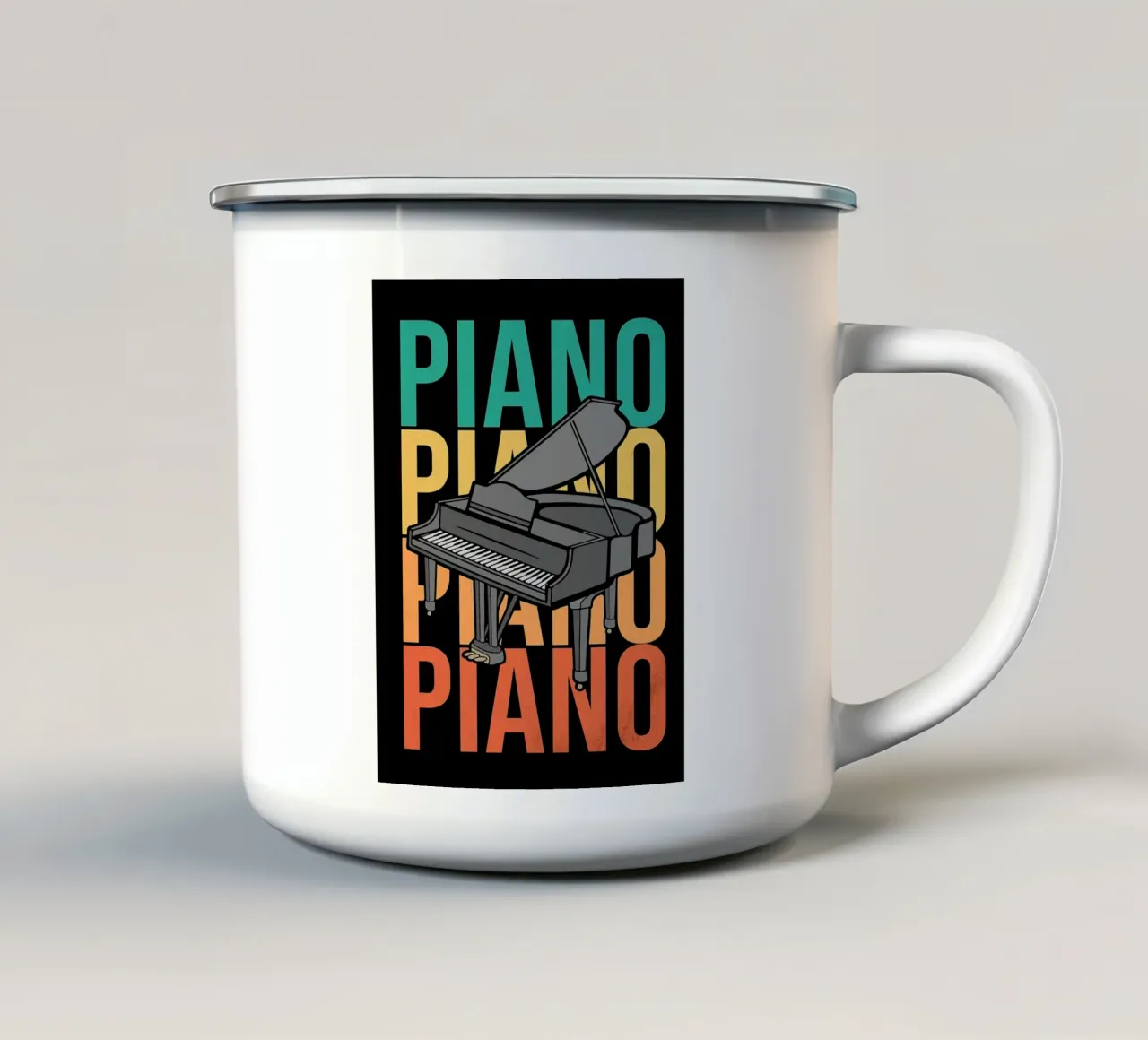 Retro Grand Piano Player tazza in smalto da VintageShop