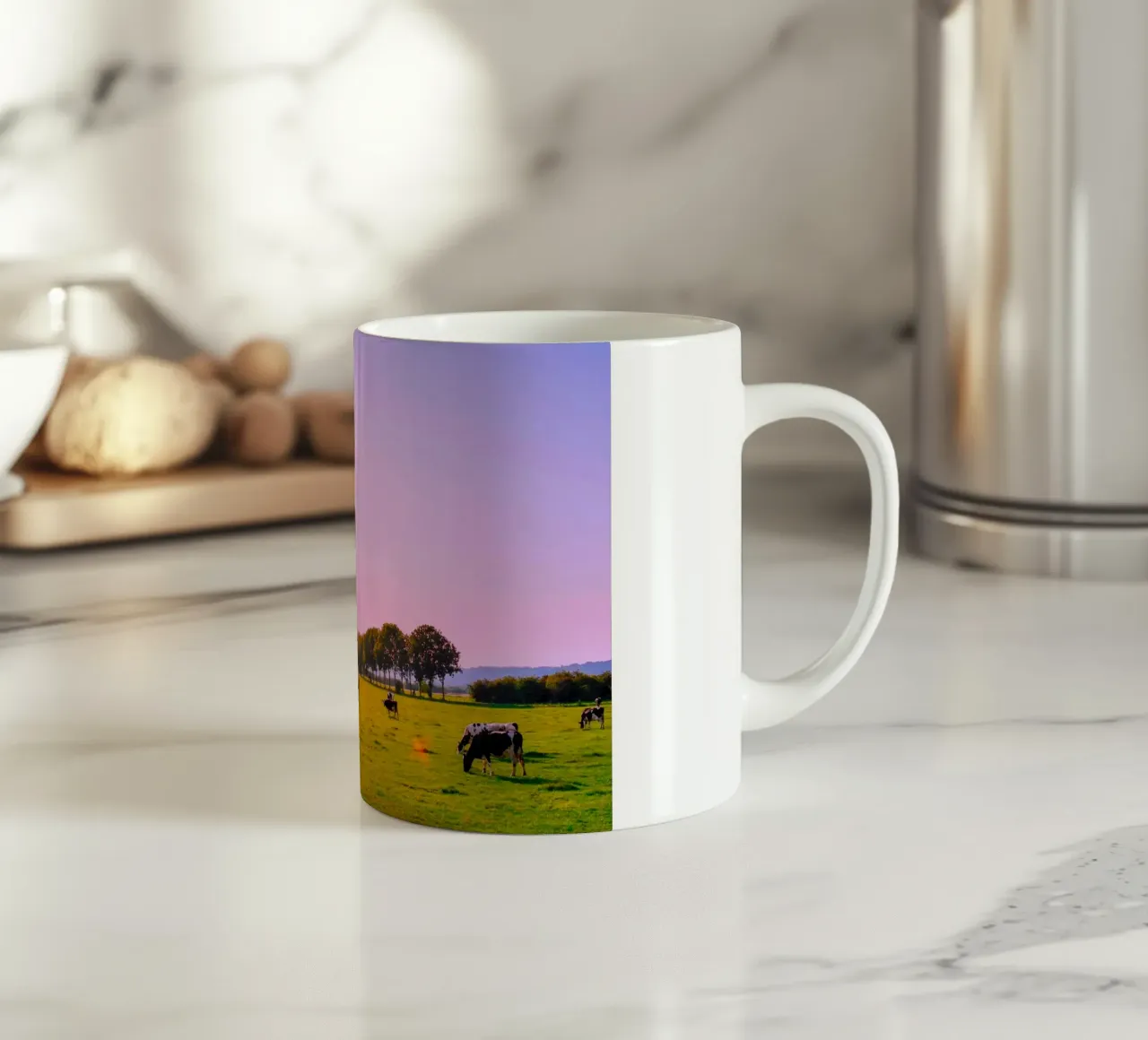 Vita verde, latte bianco tazza in ceramica da Nature's Palette