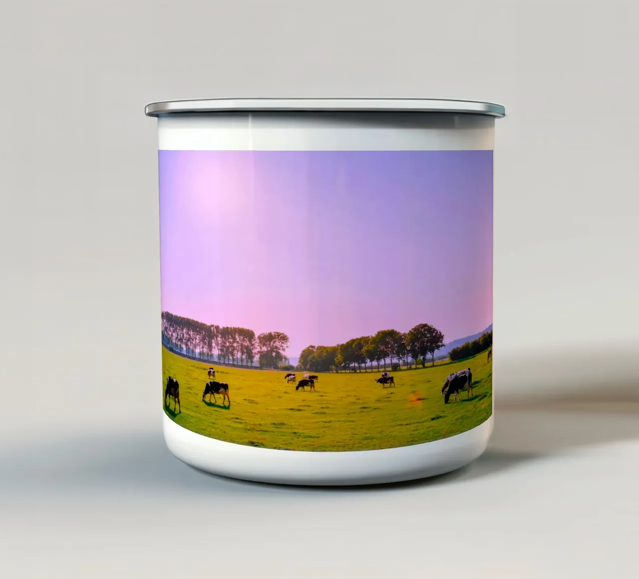 Vita verde, latte bianco tazza in smalto da Nature's Palette