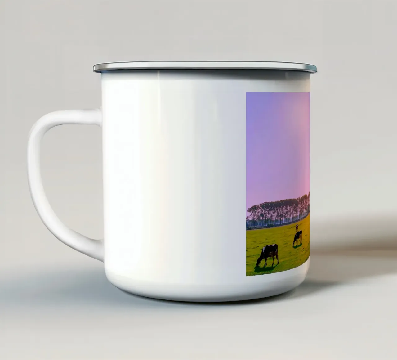 Vita verde, latte bianco tazza in smalto da Nature's Palette