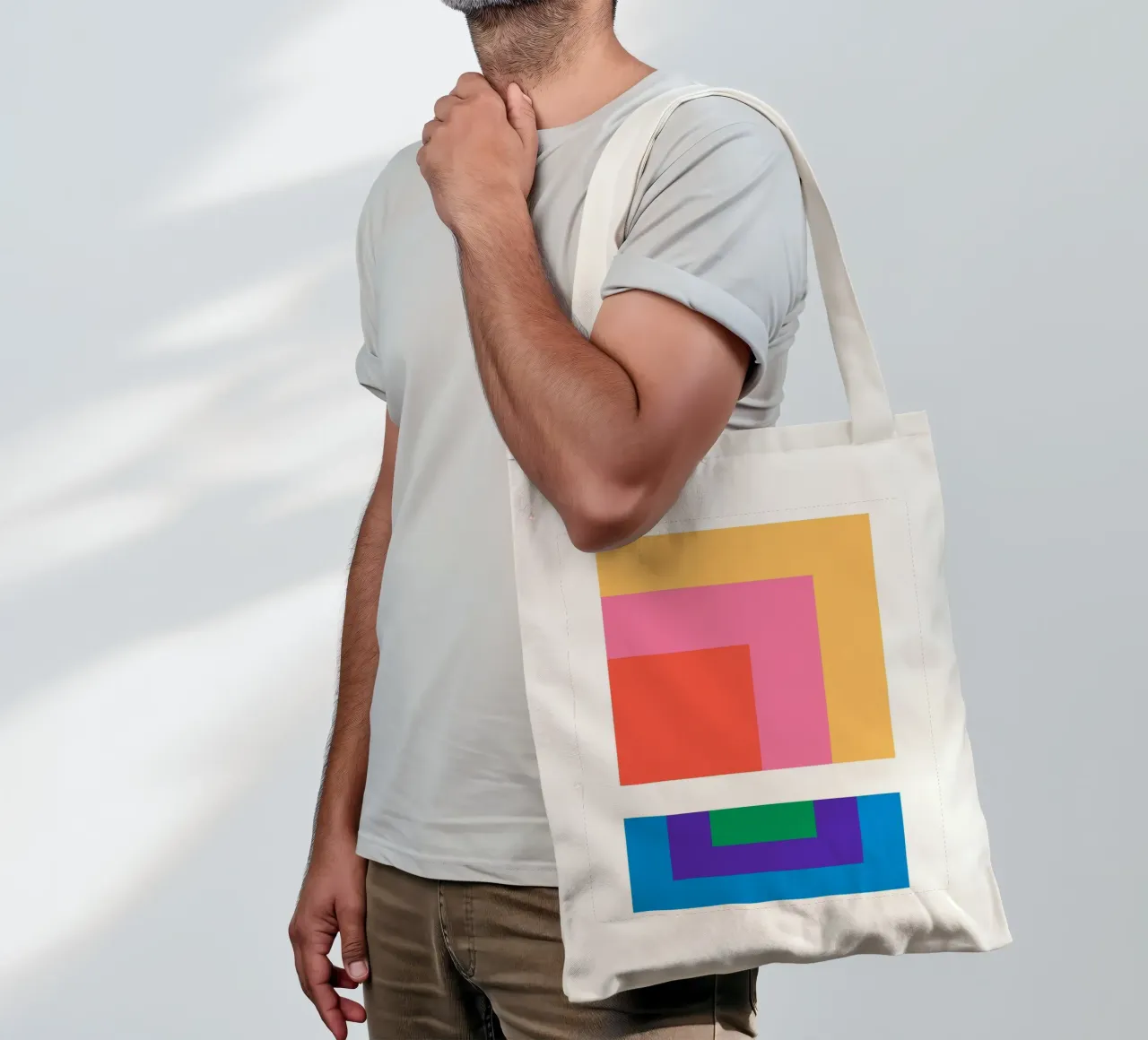 Square retro gradient borsa in juta da galihstudio