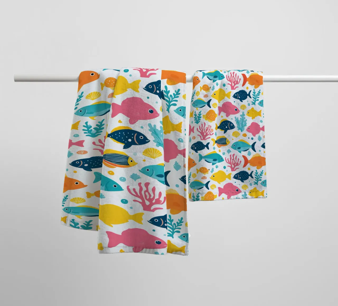 Underwater World - Fish Pattern 2 towel by Hightown Design