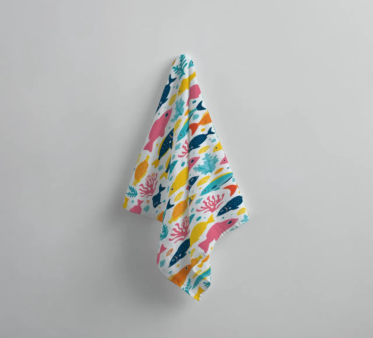 Underwater World - Fish Pattern 2 towel by Hightown Design