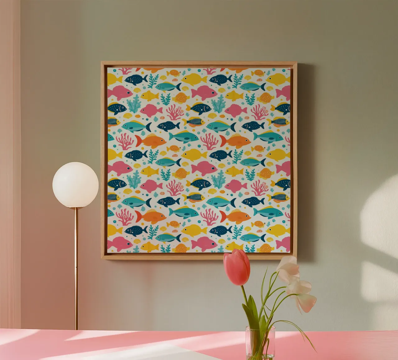 Underwater World - Fish Pattern 2 canvas by Hightown Design