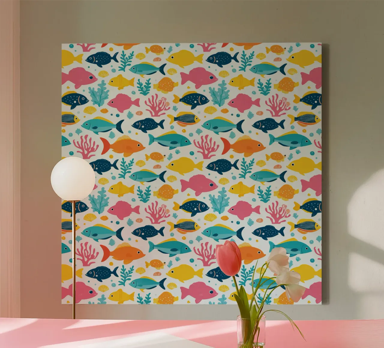 Underwater World - Fish Pattern 2 canvas by Hightown Design
