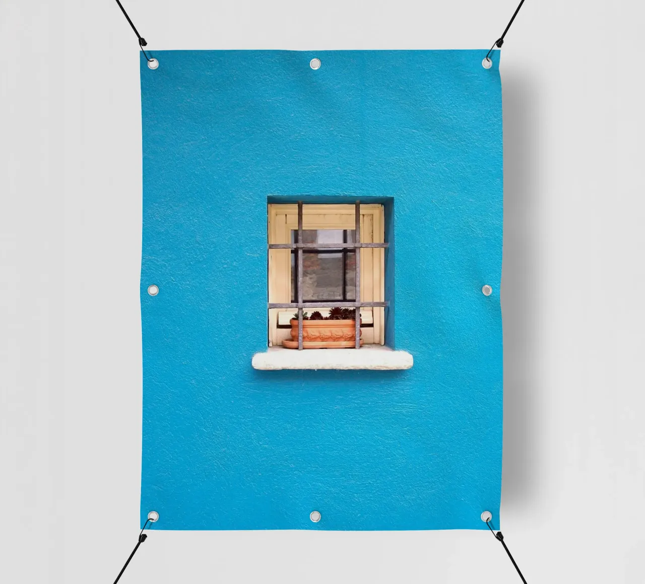 window in blue wall telo in pvc da feny