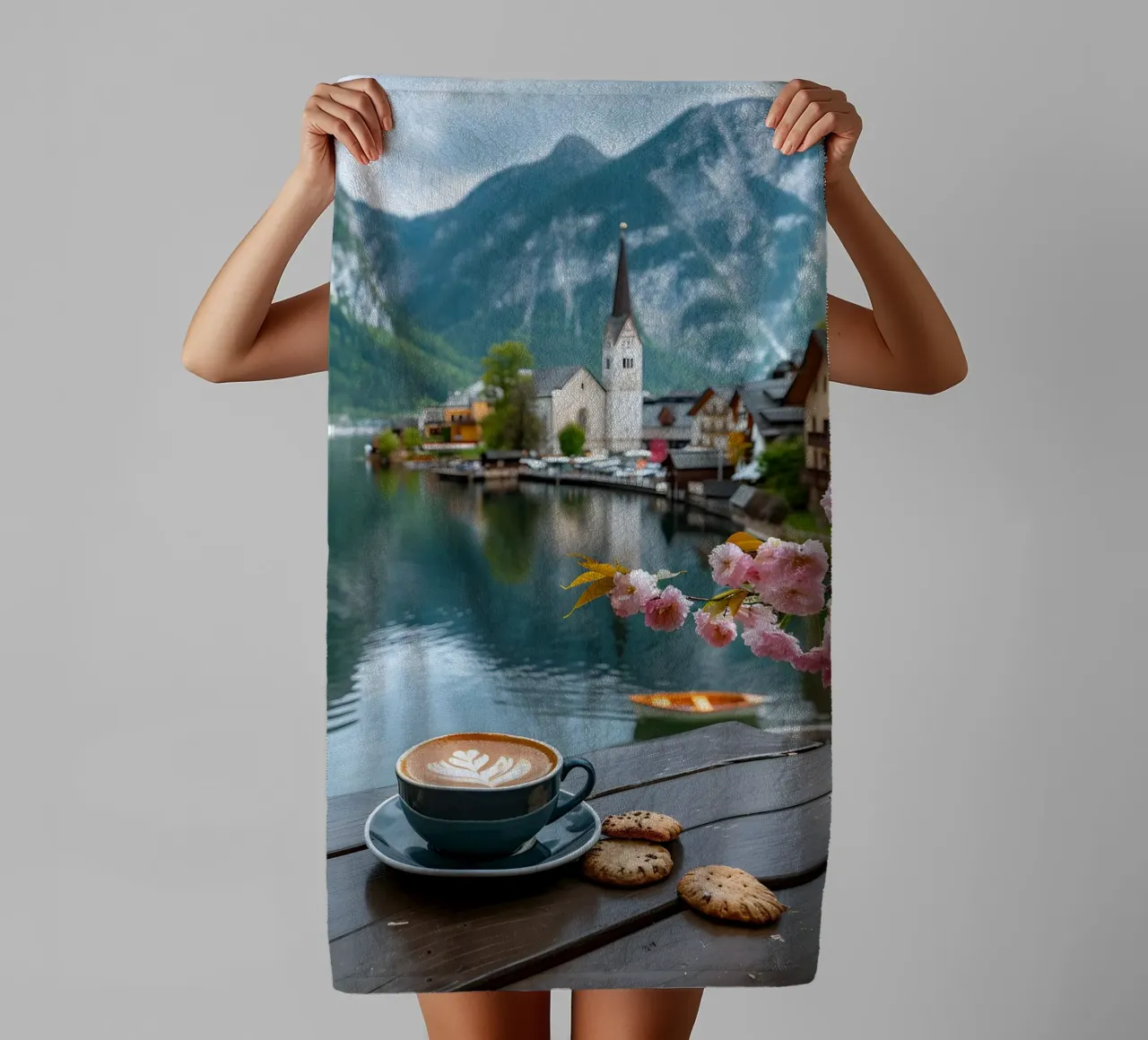 Divertimento sul lago di Hallstatt asciugamano da bagno da M-Ulrich-Digital Art