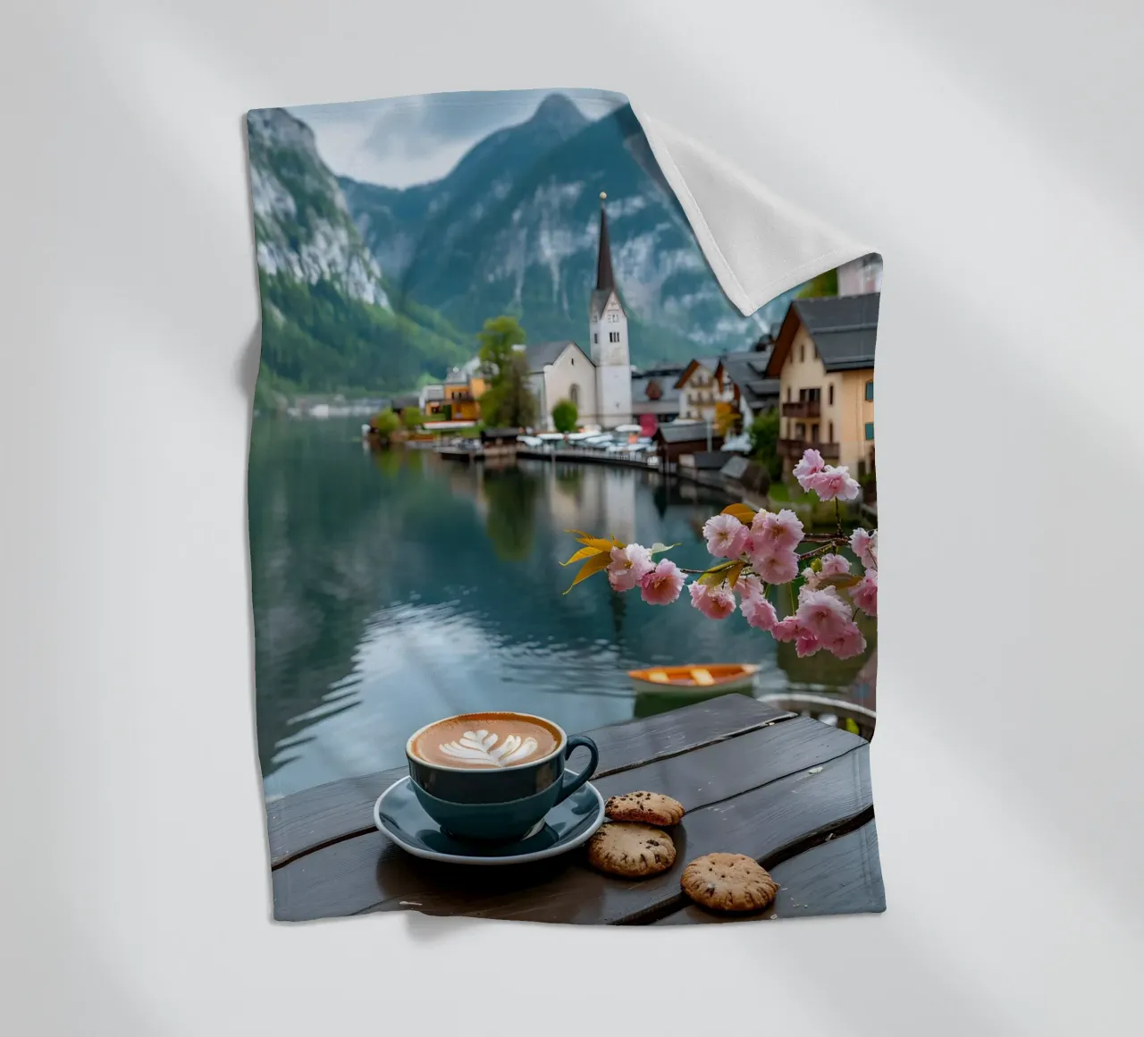Divertimento sul lago di Hallstatt coperta in pile da M-Ulrich-Digital Art