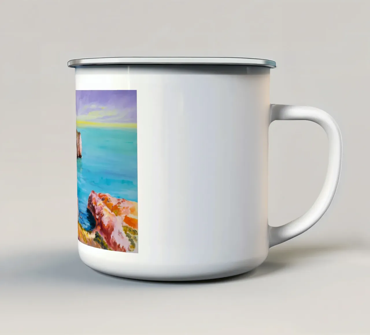 Scogliere di Azure Bay tazza in smalto da Angkasa Mist