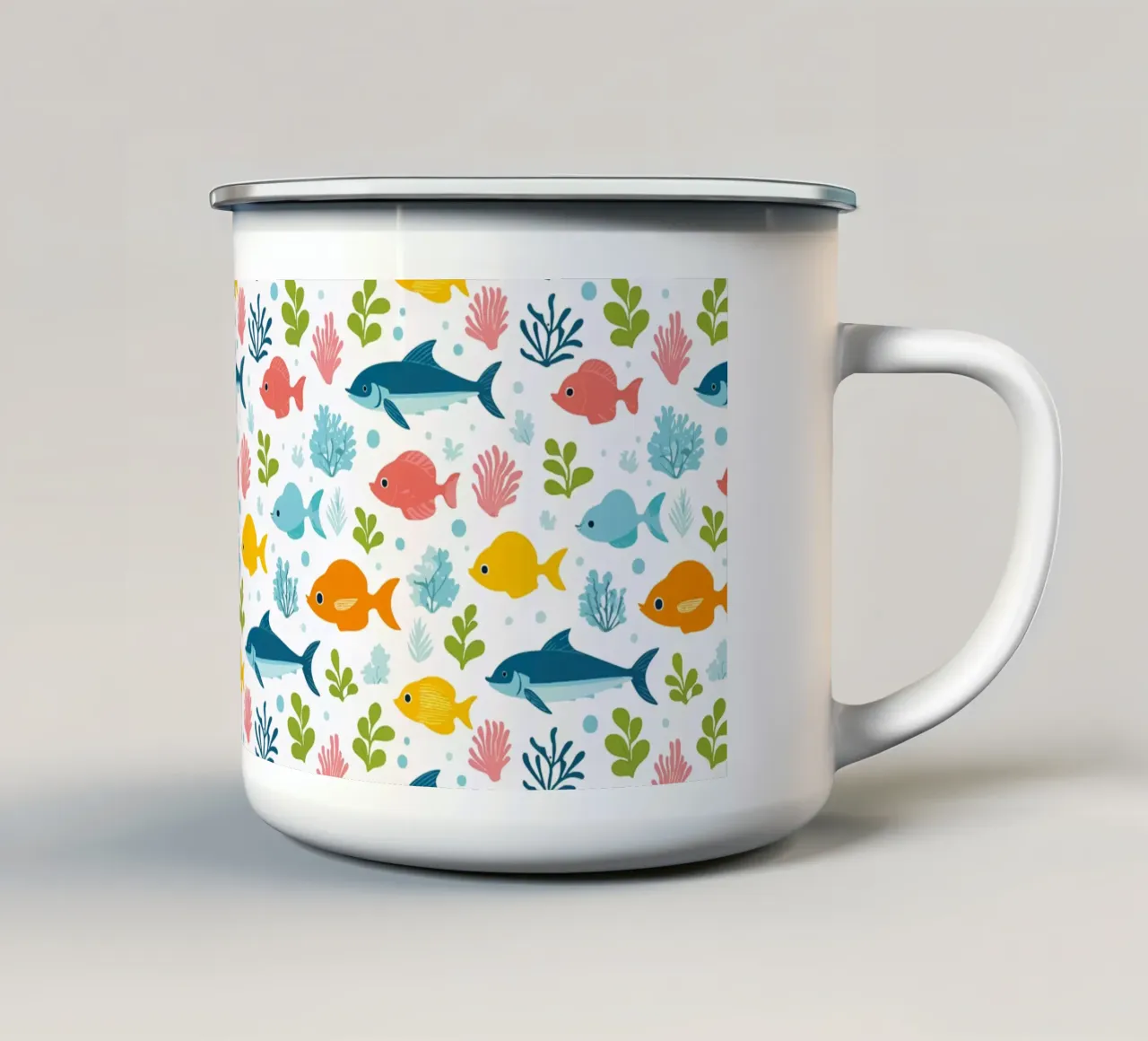 Mondo sommerso - Modello di pesce 3 tazza in smalto da Hightown Design