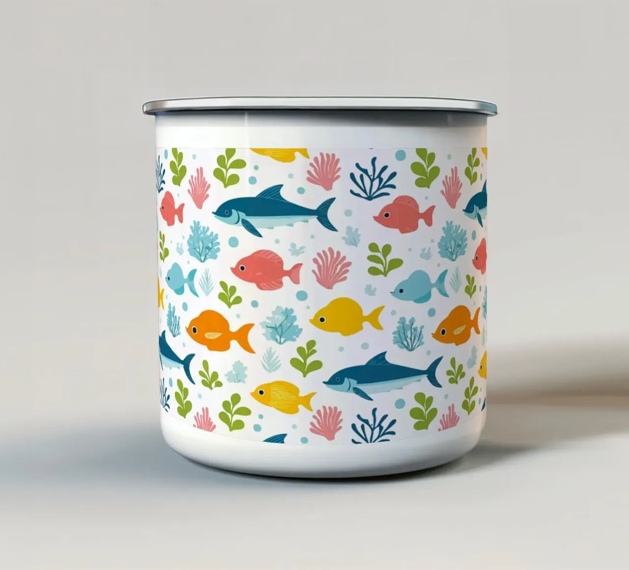 Mondo sommerso - Modello di pesce 3 tazza in smalto da Hightown Design