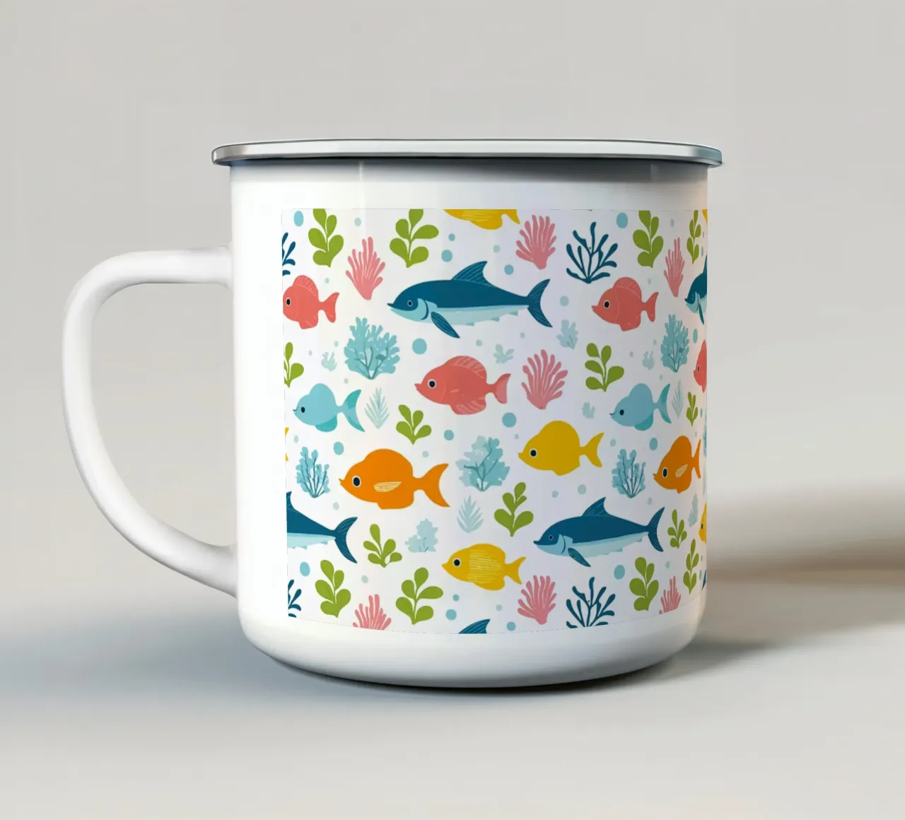 Mondo sommerso - Modello di pesce 3 tazza in smalto da Hightown Design