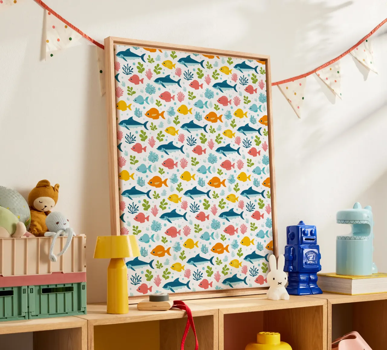 Underwater World - Fish Pattern 3 canvas by Hightown Design