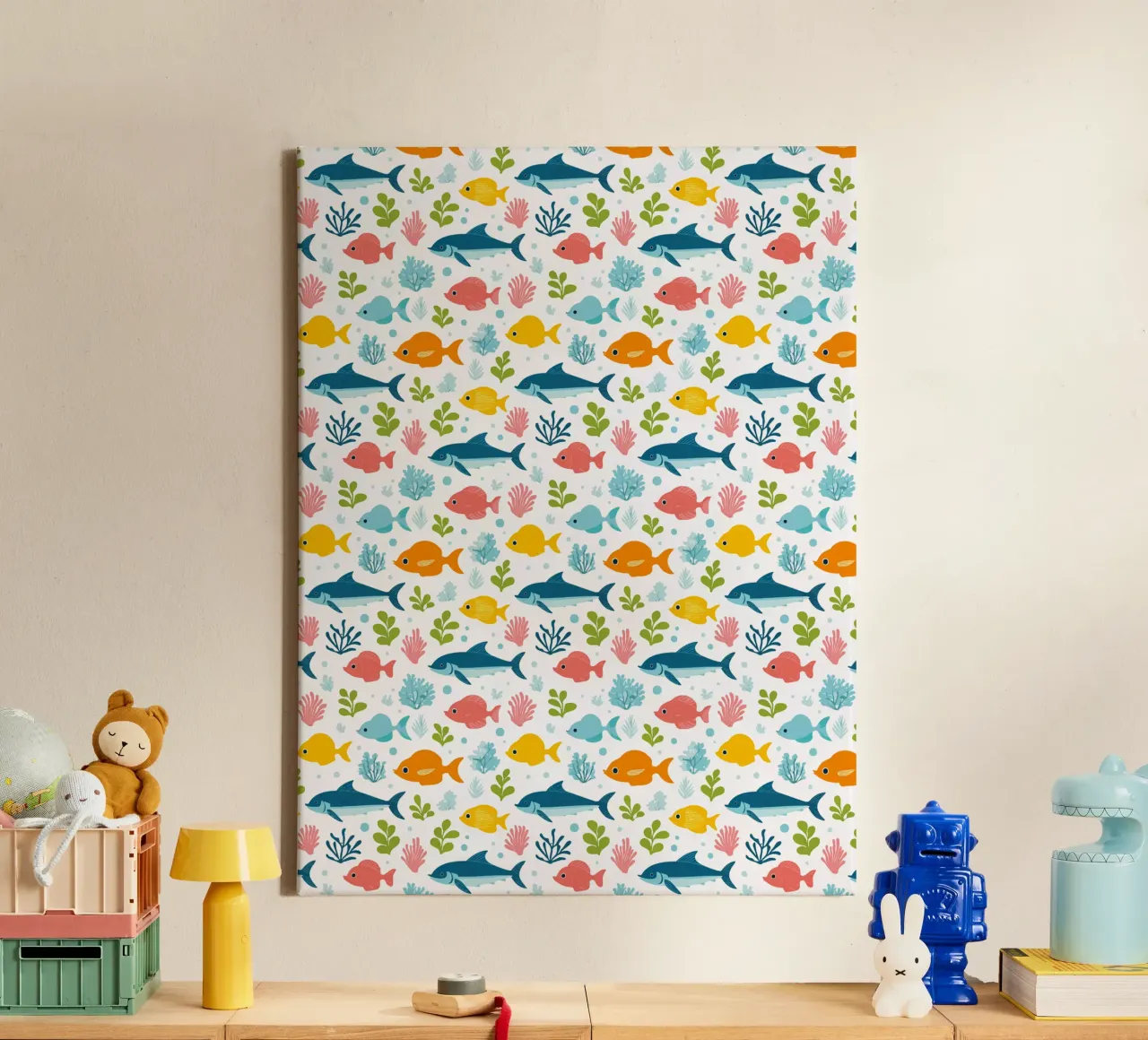 Underwater World - Fish Pattern 3 canvas by Hightown Design