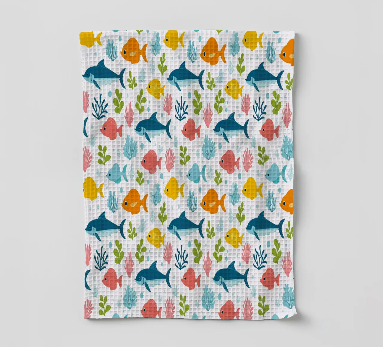 Monde sous-marin - Motif poisson 3 torchon de Hightown Design