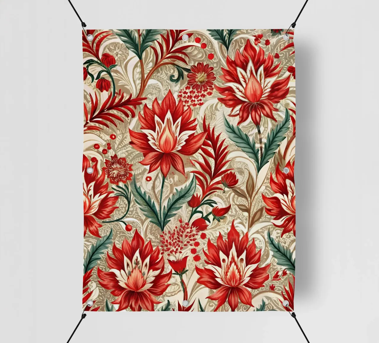 Stravaganza floreale cremisi telo in pvc da Artistic-shop