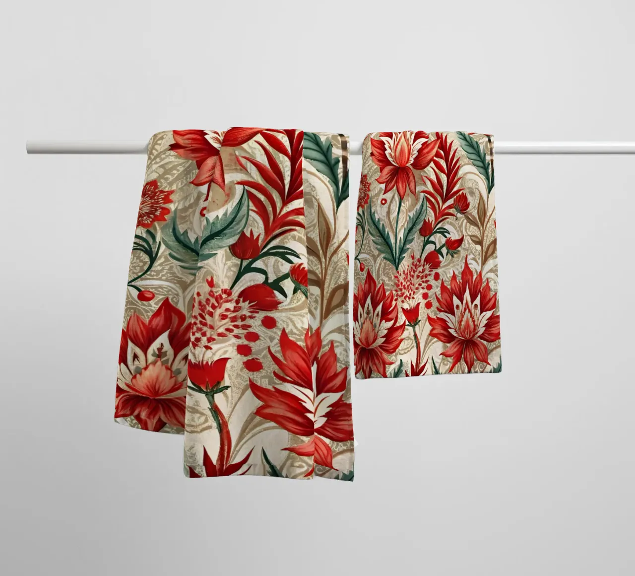 Stravaganza floreale cremisi asciugamano da bagno da Artistic-shop