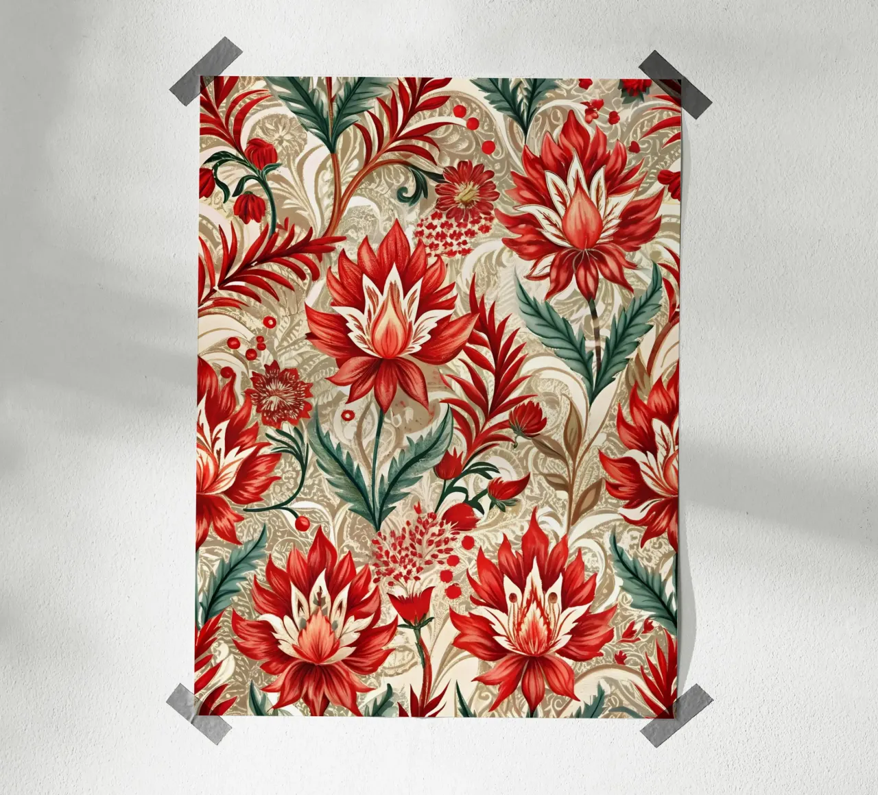 Stravaganza floreale cremisi poster da Artistic-shop