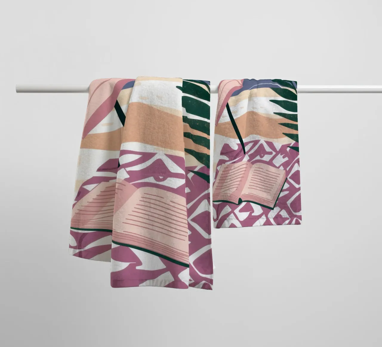 Reading Under Palms towel by Kala Martir