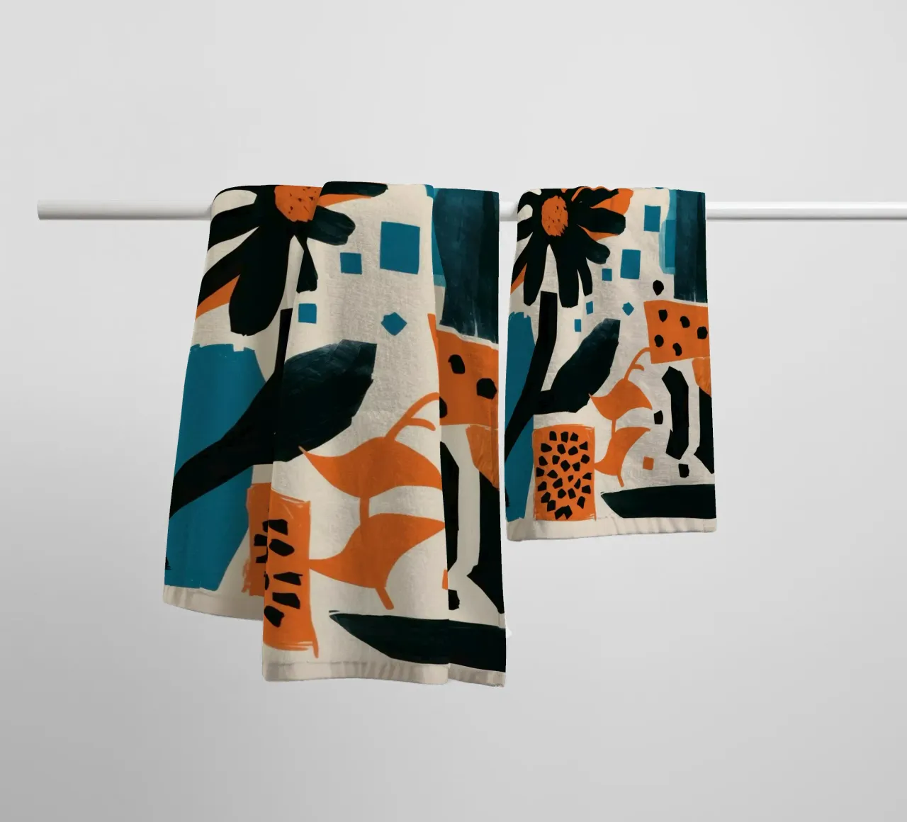 Grafica Noir Bloom asciugamano da bagno da Kala Martir