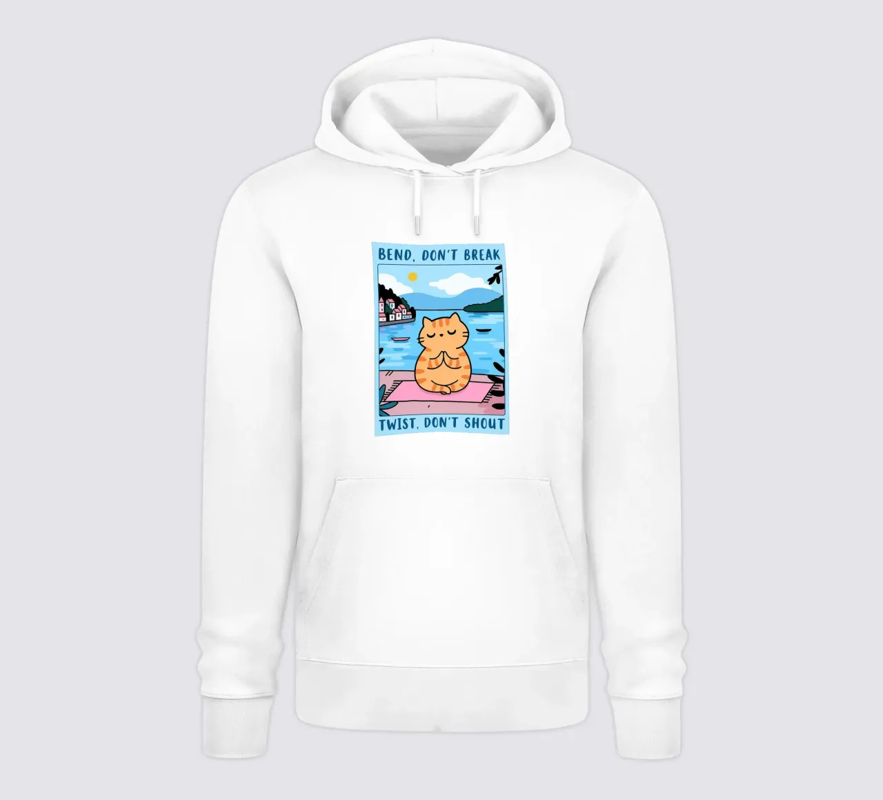 bend dont break twist dont shout funny yoga cat drawing sudadera con capucha de dahlianz