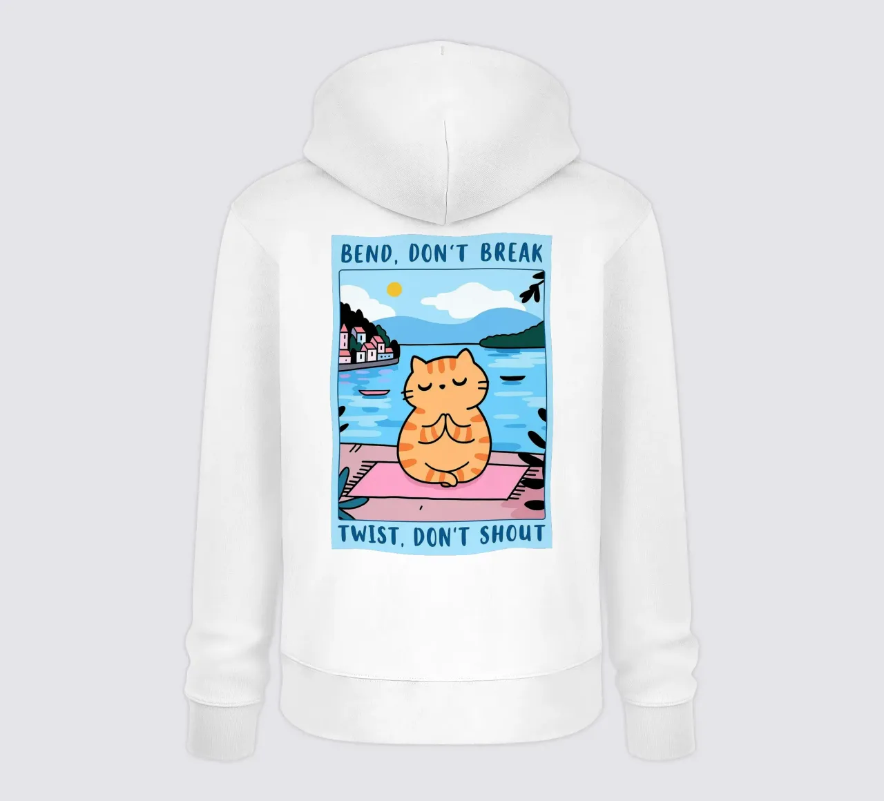 bend dont break twist dont shout funny yoga cat drawing sudadera con capucha de dahlianz